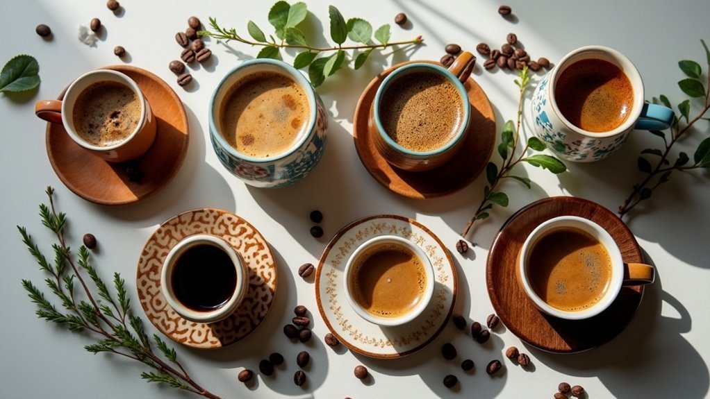 artisan coffee cup selection