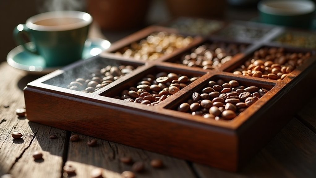coffee bean sampling trays