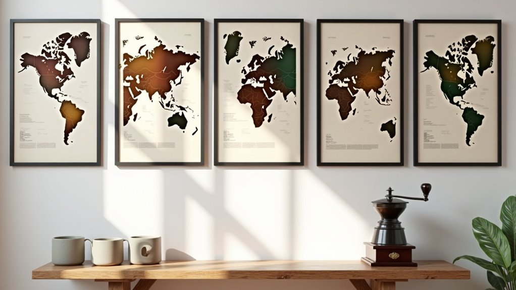 coffee origin map prints