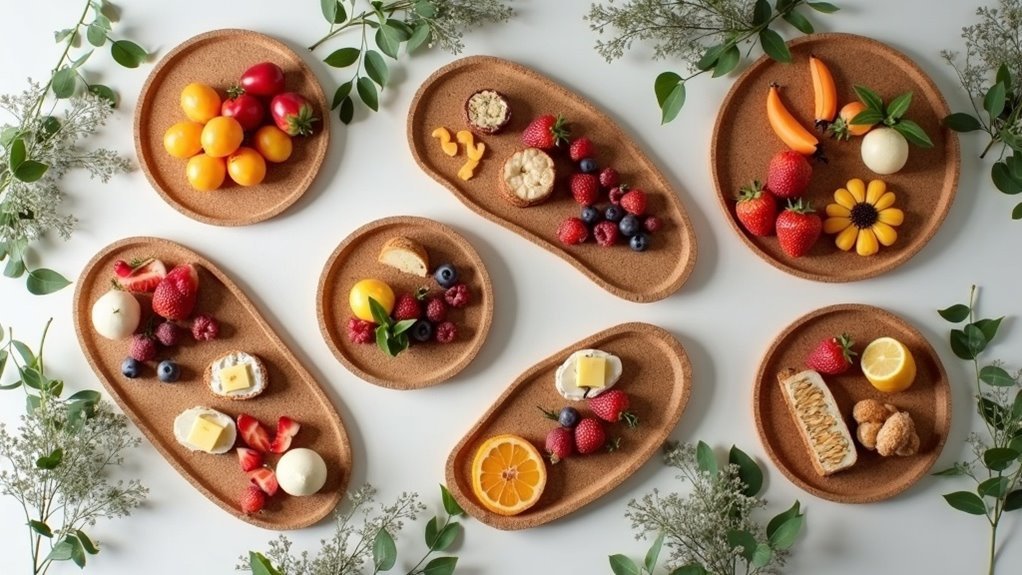 cork serving trays selection