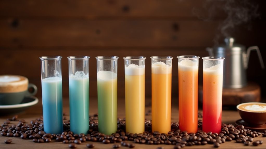 milk pitcher temperature strips